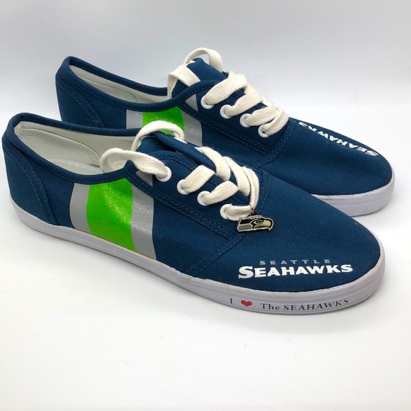 Seattle Seahawks Women’s Glitter Sneakers, 9 NWOT - Picture 1 of 9